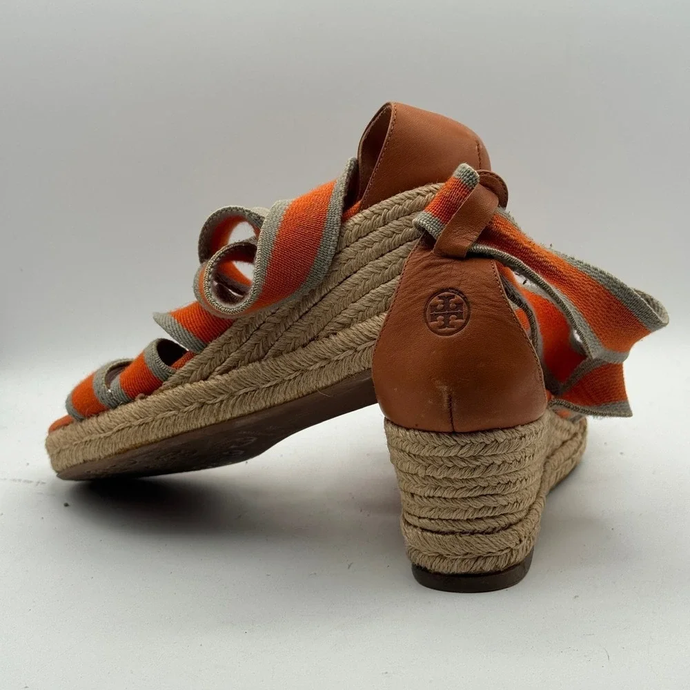 Tory Burch Shoes Womens Size 9B Espadrille Wedge Sandals Strappy Summer Dressy‎
